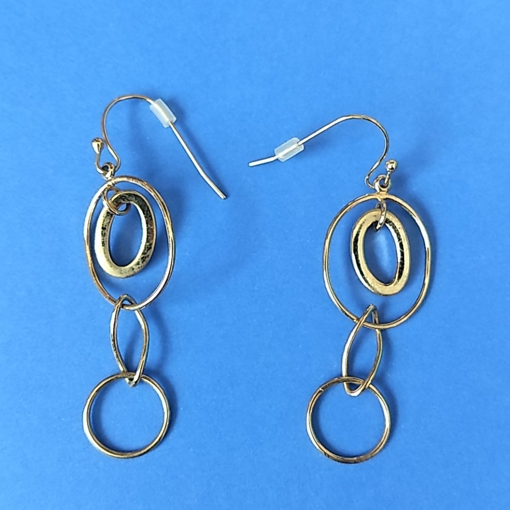 Gold Circle‎ Earrings Approx 2”